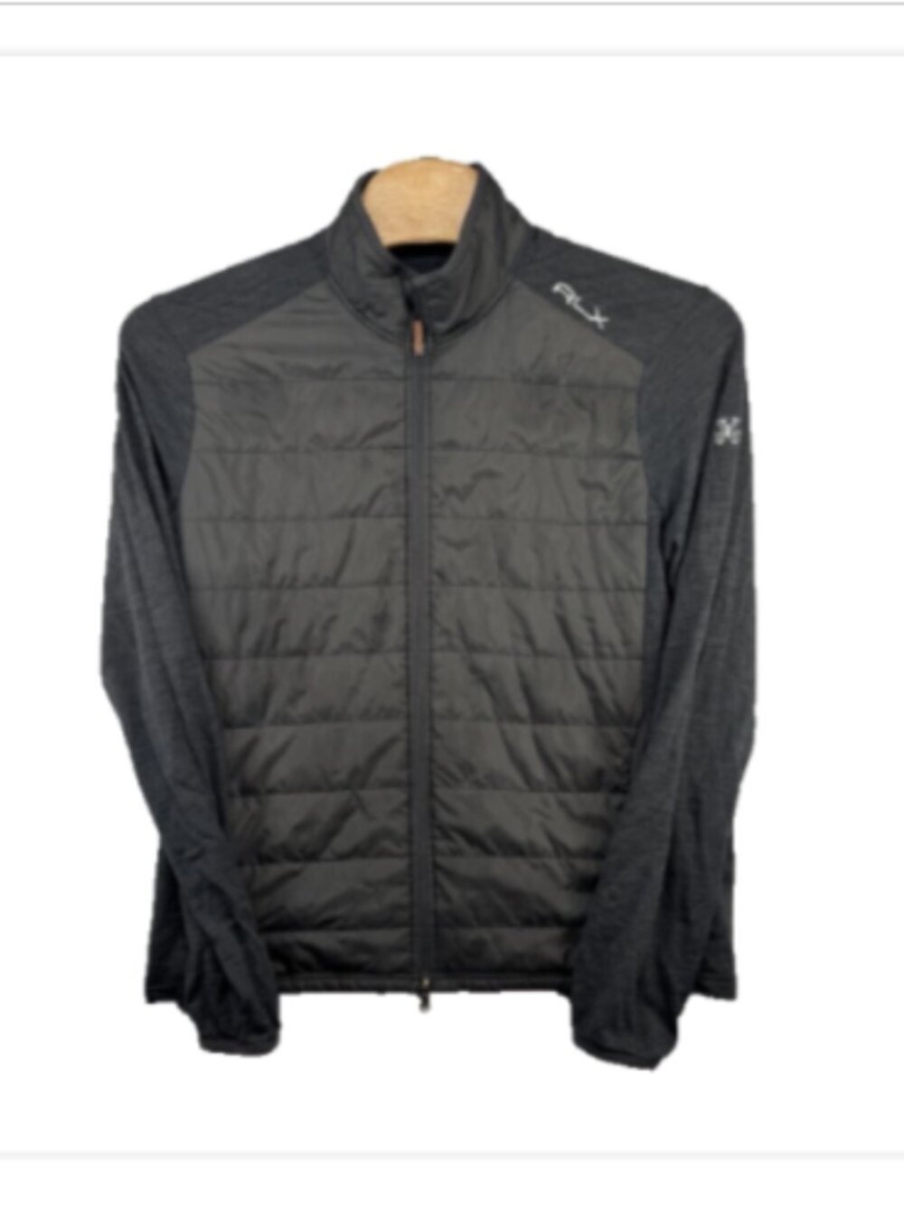 YEAMAN'S HALL RLX Ralph Lauren Full Zip Wool Blend Quilted Jacket, XL, Gray